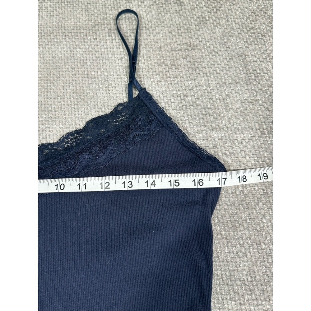 Aeropostale Cami Womens XL Blue Ribbed Lace Trim Tank Top Festival Y2K Preppy - Picture 4 of 10